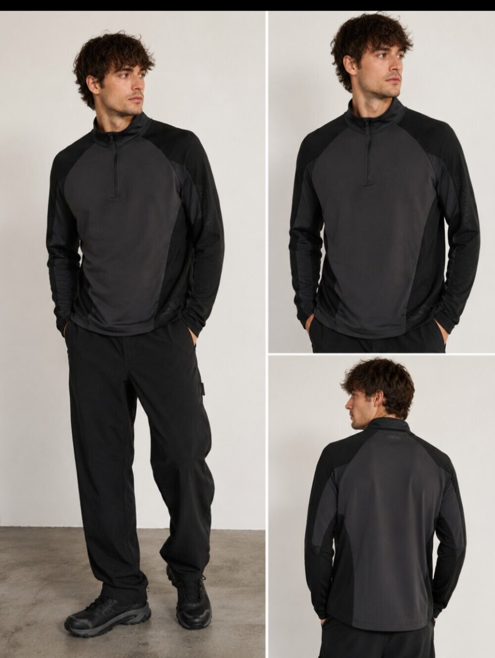 Ziener Black Quarter Zip Cycling Performance Pullover XL
